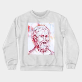 Zeno of Citium Portrait | Zeno of Citium Artwork | Line Art Crewneck Sweatshirt